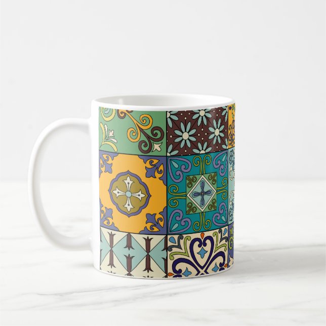 Taza De Café Diseño de mosaicos de talavera portuguesa (Izquierda)