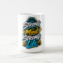 Diseño de motivación de fitness Mente Fuerte Vida