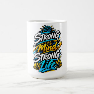 Taza De Café Diseño de motivación de fitness Mente Fuerte Vida