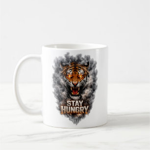 Taza De Café Diseño de motivación de tigre con hambre