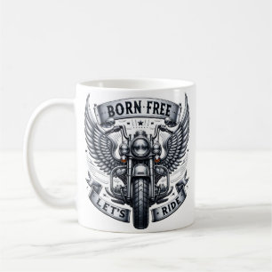 Taza De Café Diseño de motocicletas con alas y lemas