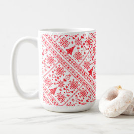 Taza De Café Diseño de Muestrario de Patrón Cruzado Amante de l