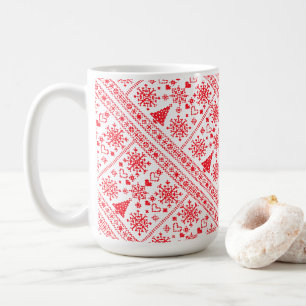 Taza De Café Diseño de Muestrario de Patrón Cruzado Amante de l