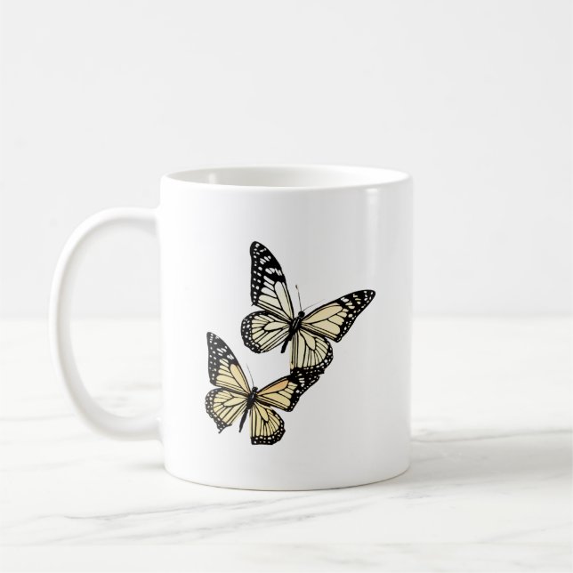 Taza De Café Diseño de mugre de mariposa sin tiempo (Izquierda)