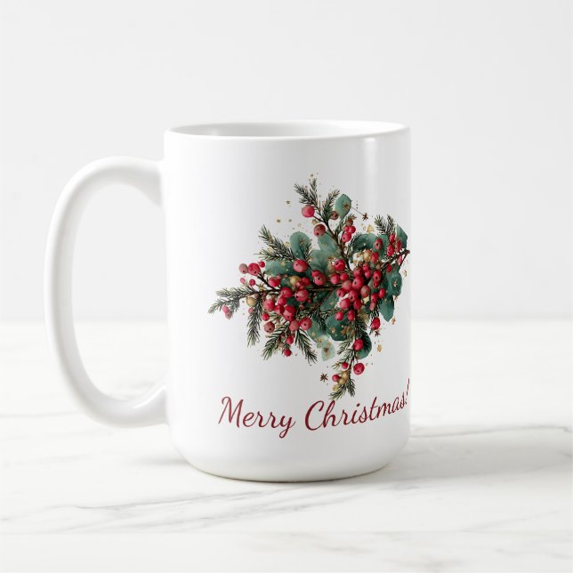 Taza De Café Diseño de navidad de Feliz de Familia Personalizad (Izquierda)
