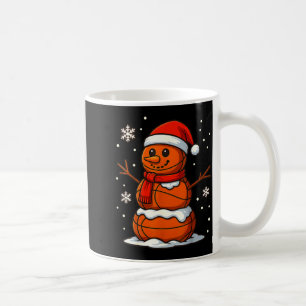 Taza De Café Diseño de Navidad de muñeco de nieve de baloncesto