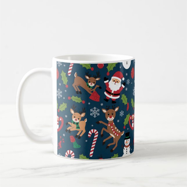 Taza De Café Diseño de Navidades de copos de nieve festivos (Izquierda)