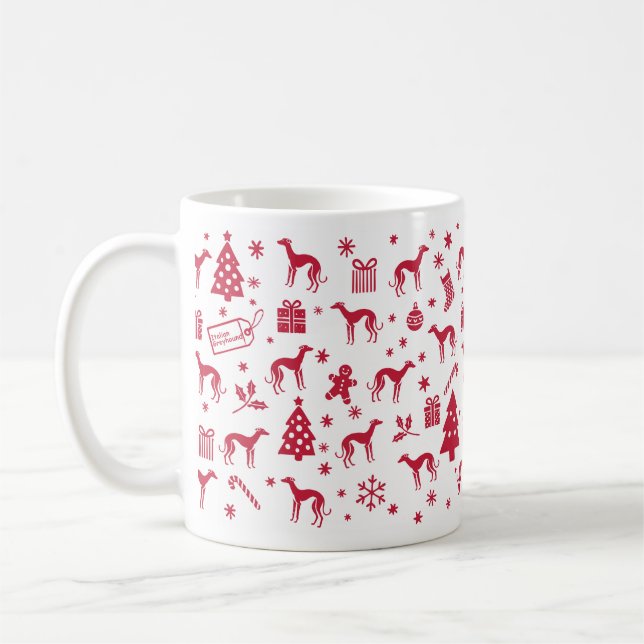 Taza De Café Diseño de Navidades de Greyhound de Italia (Izquierda)