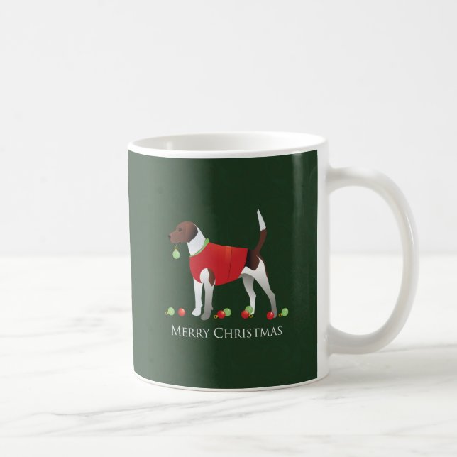 Taza De Café Diseño de Navidades de perro Harrier (Derecha)