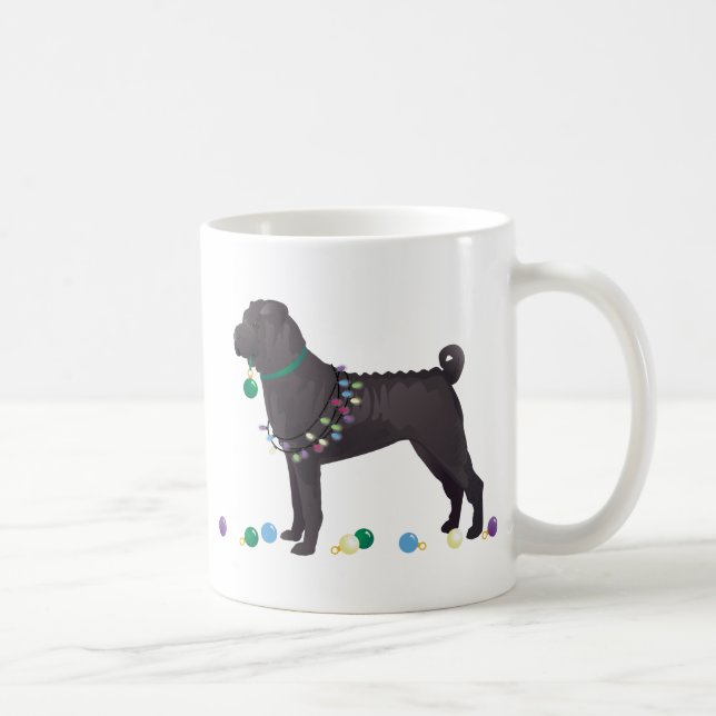 Taza De Café Diseño de Navidades de perros traviesos chinos Sha (Derecha)