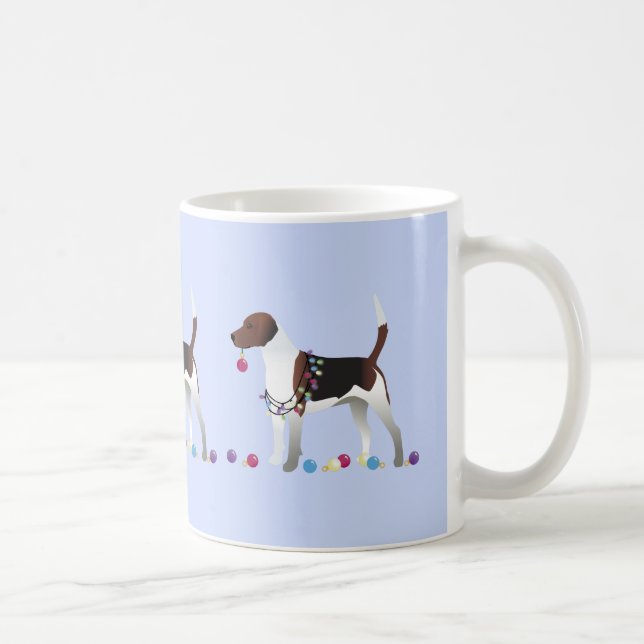 Taza De Café Diseño de Navidades de silueta Harrier o Beagle (Derecha)