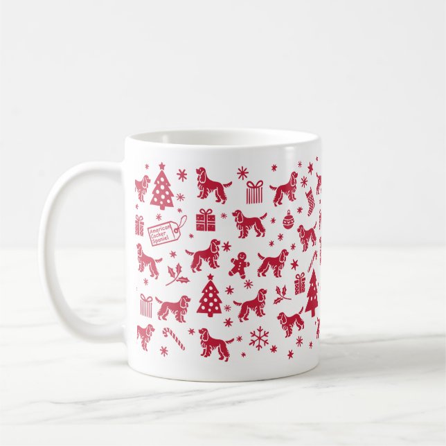 Taza De Café Diseño de Navidades españoles Cocker americanos (Izquierda)