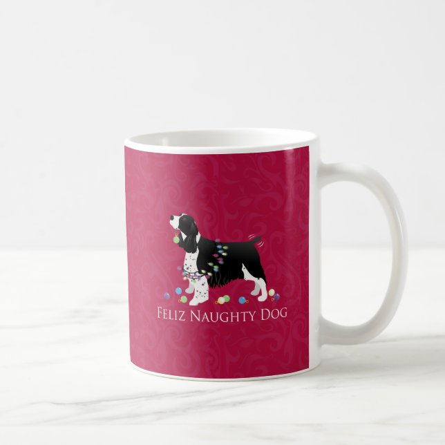 Taza De Café Diseño de Navidades Springer Spaniel (Derecha)