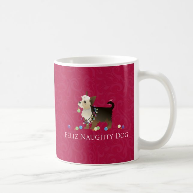 Taza De Café Diseño de Navidades Yorkie (Derecha)