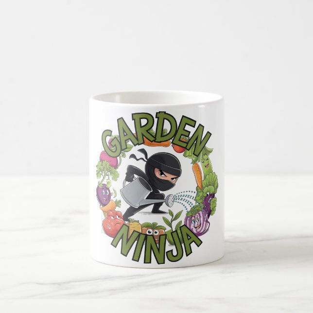 Taza De Café Diseño de Ninja Jardín - Gráfico divertido de jard (Centro)