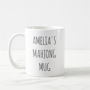 Taza De Café Diseño de nombre de Mahjong personalizado minimali
