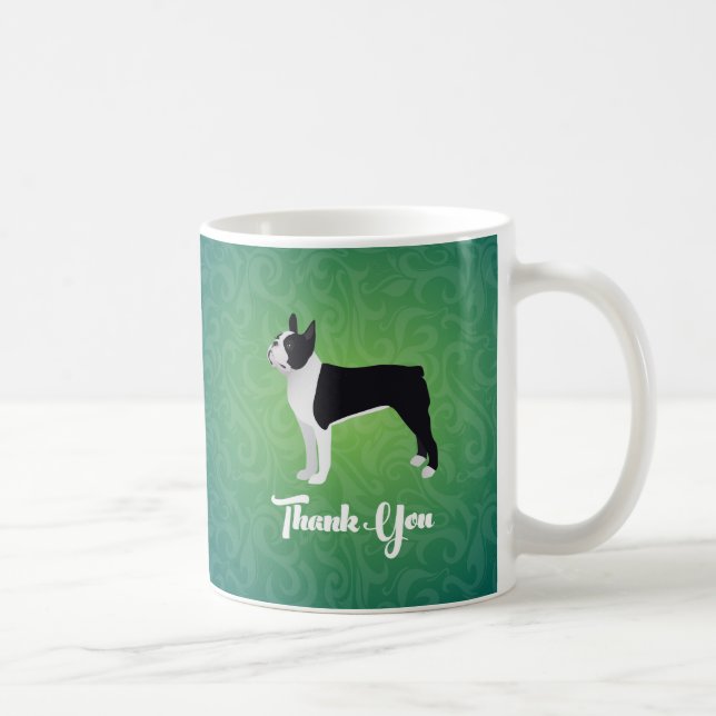 Taza De Café Diseño de notas de Black Boston Terrier (Derecha)