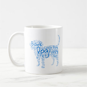 Taza De Café Diseño de nube de palabras de perro