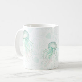 Taza De Café Diseño de Océano Acuarela Perla de Verano
