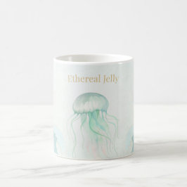 Taza De Café Diseño de oceáno de acuarela de medusas de verano