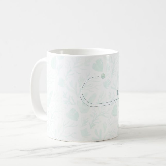 Taza De Café Diseño de Océano de Acuarela Perla de Verano (Anverso izquierdo)
