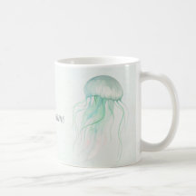 Diseño de oceáno de medusas acuarela de verano