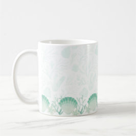 Taza De Café Diseño de océano en acuarela Perla de Verano
