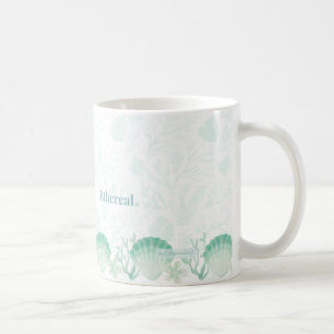 Taza De Café Diseño de océano en acuarela Perla de Verano