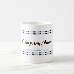 Taza De Café Diseño de Oficina de Enlace Azul y Chocolate