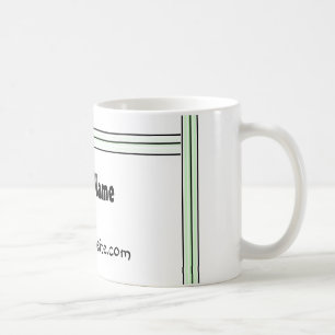Taza De Café Diseño de oficina de franja negra y verde