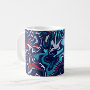 Taza De Café Diseño de Onda Fluida Abstracta