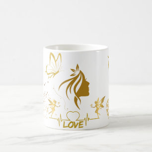 Taza De Café Diseño de oro de mariposa de lujo - Elegante y fun