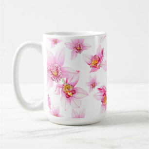 Taza De Café Diseño de orquídeas acuarelas 15