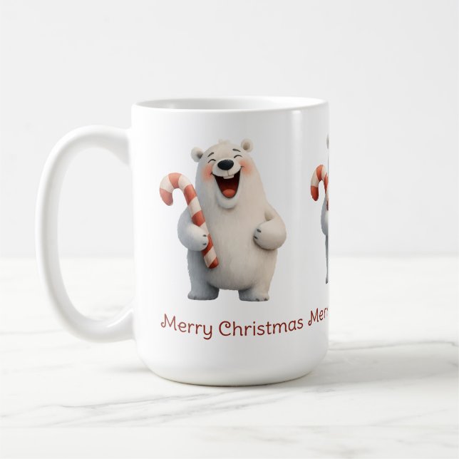 Taza De Café Diseño de osito polar navideño (Izquierda)