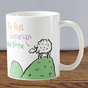 Taza De Café Diseño de ovejas para un café bibliotecario