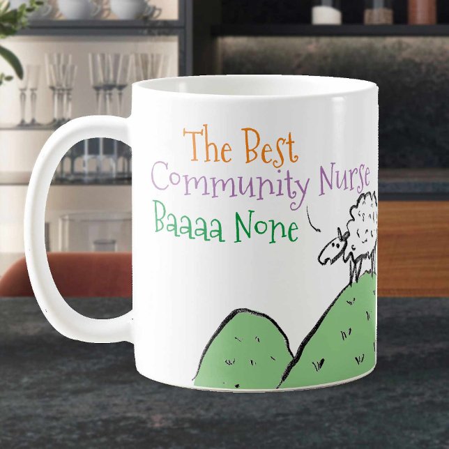 Taza De Café Diseño de ovejas para una enfermera comunitaria de (Subido por el creador)