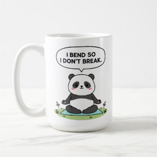 Taza De Café diseño de panda “Me doblo para no romper”