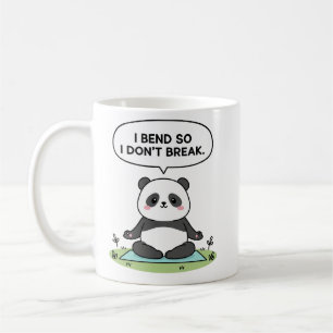 Taza De Café diseño de panda “Me doblo para no romper”