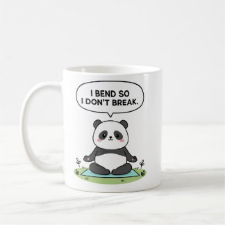 Taza De Café diseño de panda “Me doblo para no romper”
