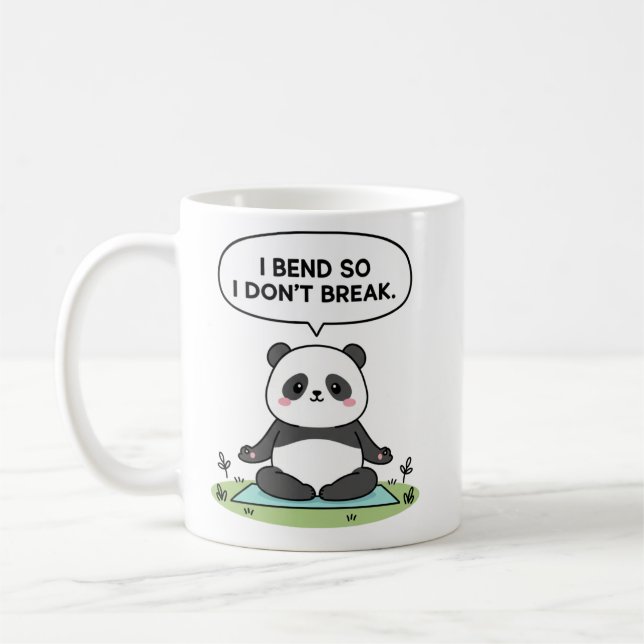 Taza De Café diseño de panda “Me doblo para no romper” (Izquierda)