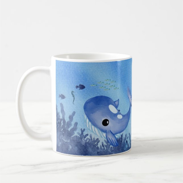 Taza De Café Diseño de paño oceánico (Izquierda)