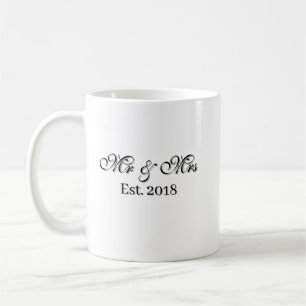Taza De Café Diseño de pareja personalizado año de establecimie