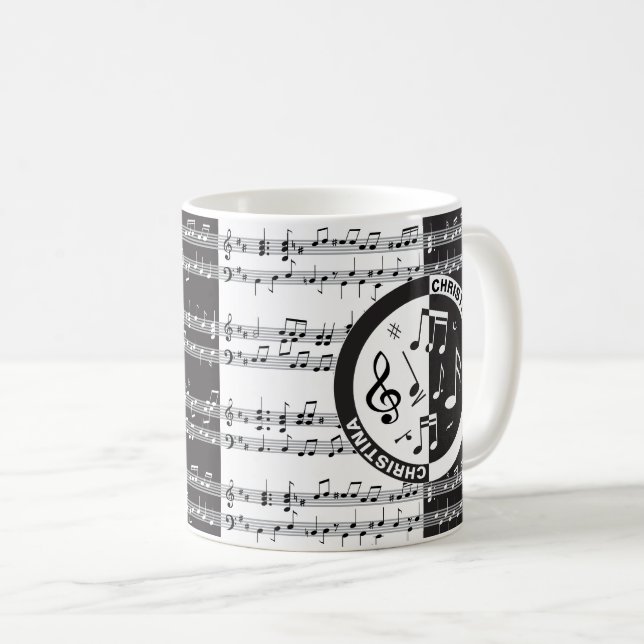 Taza De Café Diseño de partituras de música personalizado (Anverso derecho)