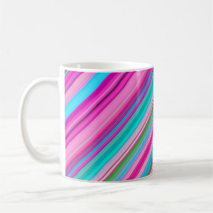 Taza De Café Diseño de patrón de franja de arcoíris vibrante