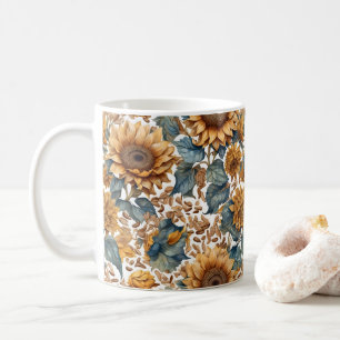 Taza De Café Diseño de patrón de girasoles bailarines