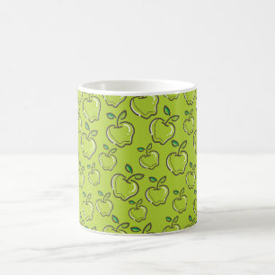 Taza De Café Diseño de Patrón de Manzana Verde