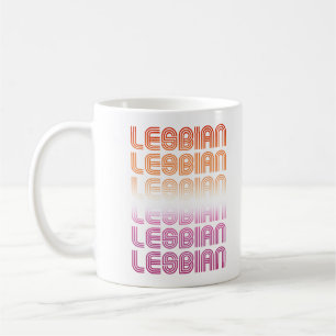 Taza De Café Diseño de patrón retro lésbico