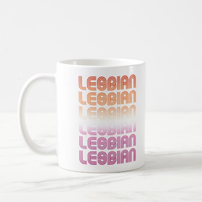 Taza De Café Diseño de patrón retro lésbico (Izquierda)
