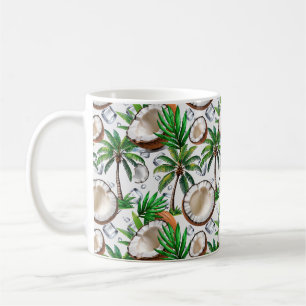 Taza De Café Diseño de patrón tropical de palmeras de coco