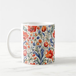 Taza De Café Diseño de patrón WC Tulip Bloomers